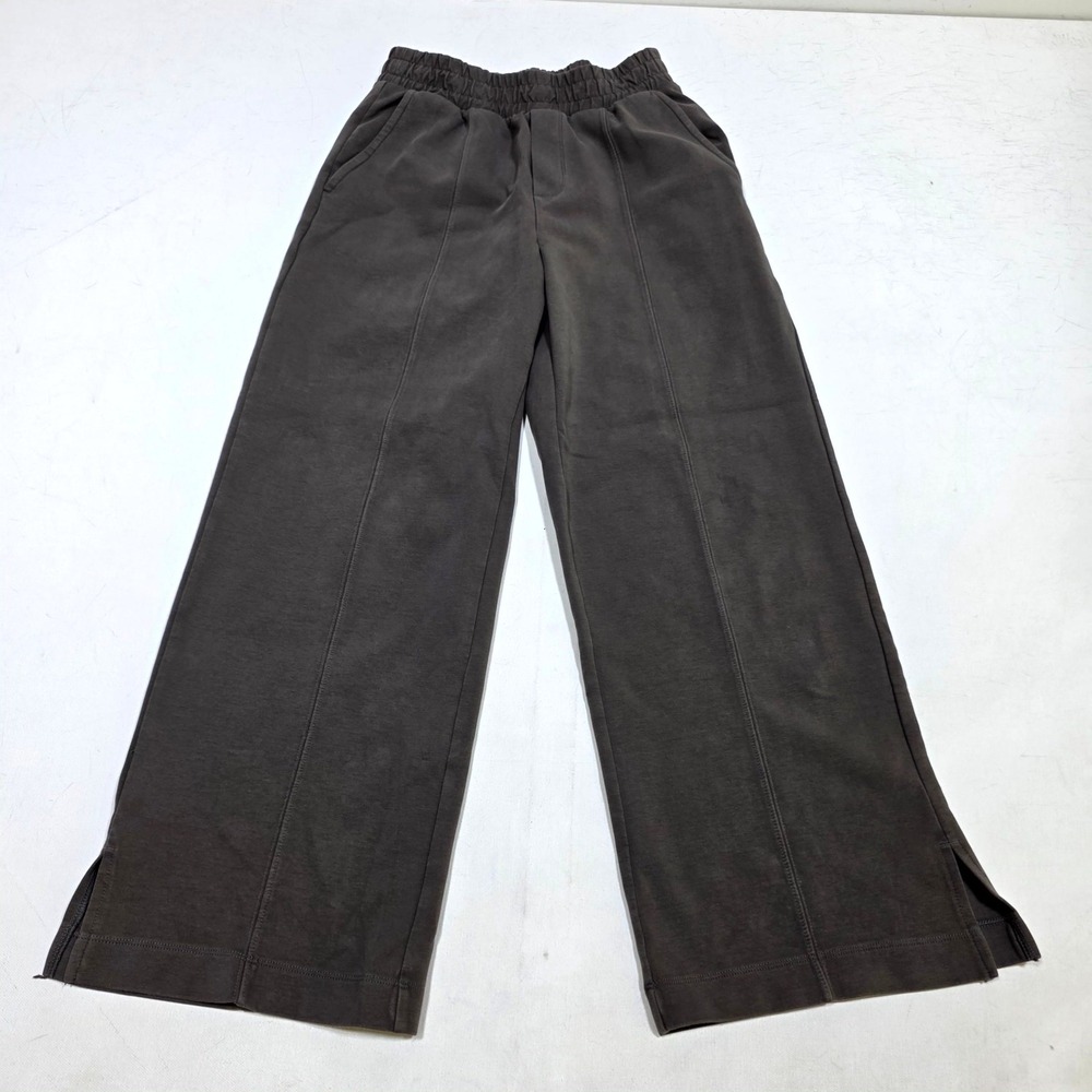 Old Navy Active Dynamic Fleece Pants Women S Petite Gray Wide Leg High Rise Slit